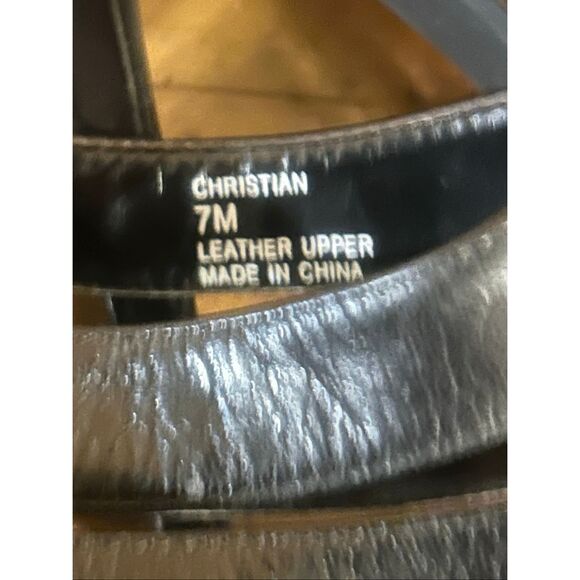 Michael Christian Black Leather Heels Size 7M - Picture 7 of 7